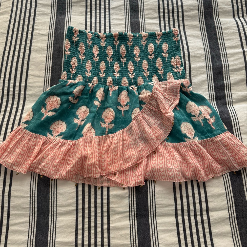 BELL by ALICIA BELL  Mini Skirt Smocked Beaded, Size: Small